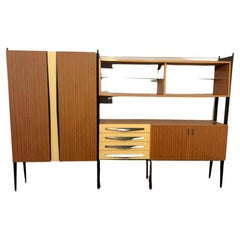 Retro Laminate & Lacquered Wood Shelf, 1960s