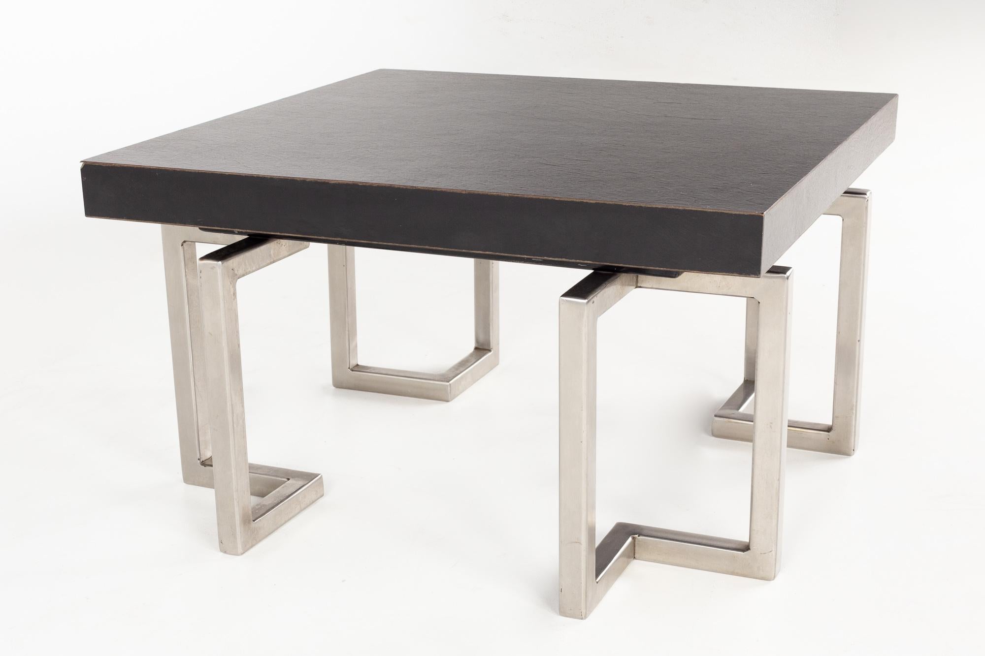 XXIe siècle et contemporain Table d'appoint en ardoise stratifiée et base en acier en vente