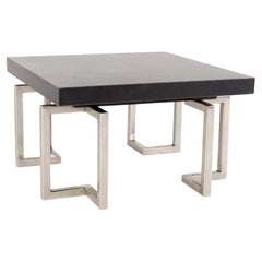 Laminate Slate and Steel Base Side Table