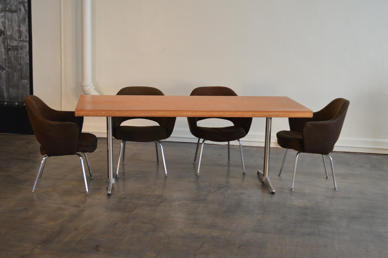 Frank Gehry Custom Design Birch Plywood Dining Table for MIT In Good Condition For Sale In Portland, ME