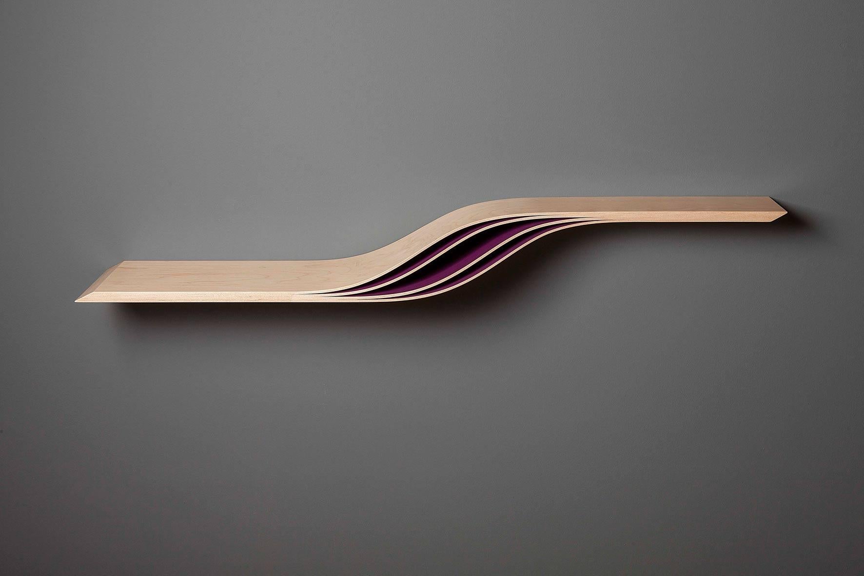 Laminated Maple Vitulus Floating Shelf by David Tragen In New Condition For Sale In Geneve, CH
