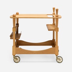 Laminated Oak Bar Cart by Guillerme et Chambron