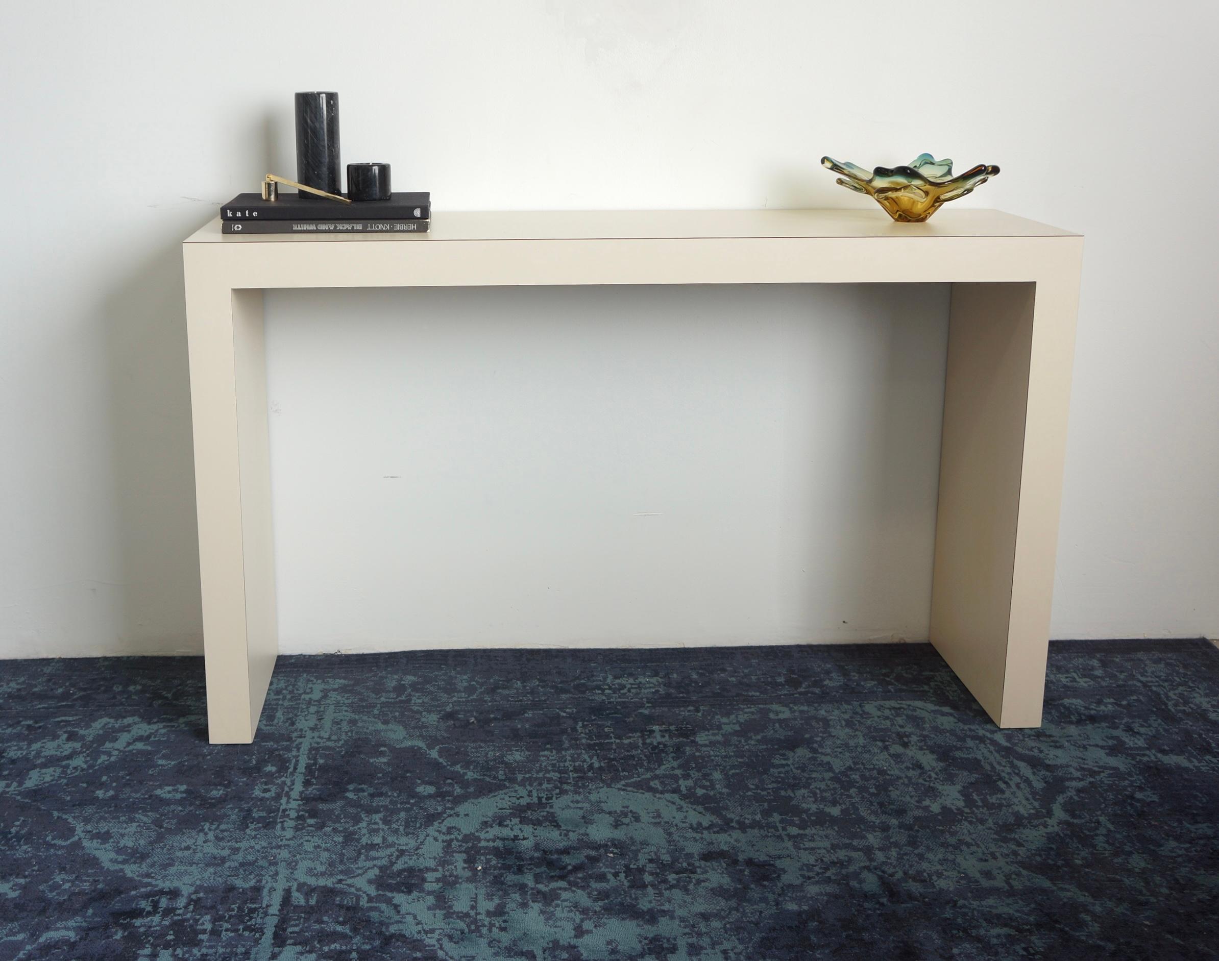 Late 20th Century Laminated Off White Formica Console Table 
