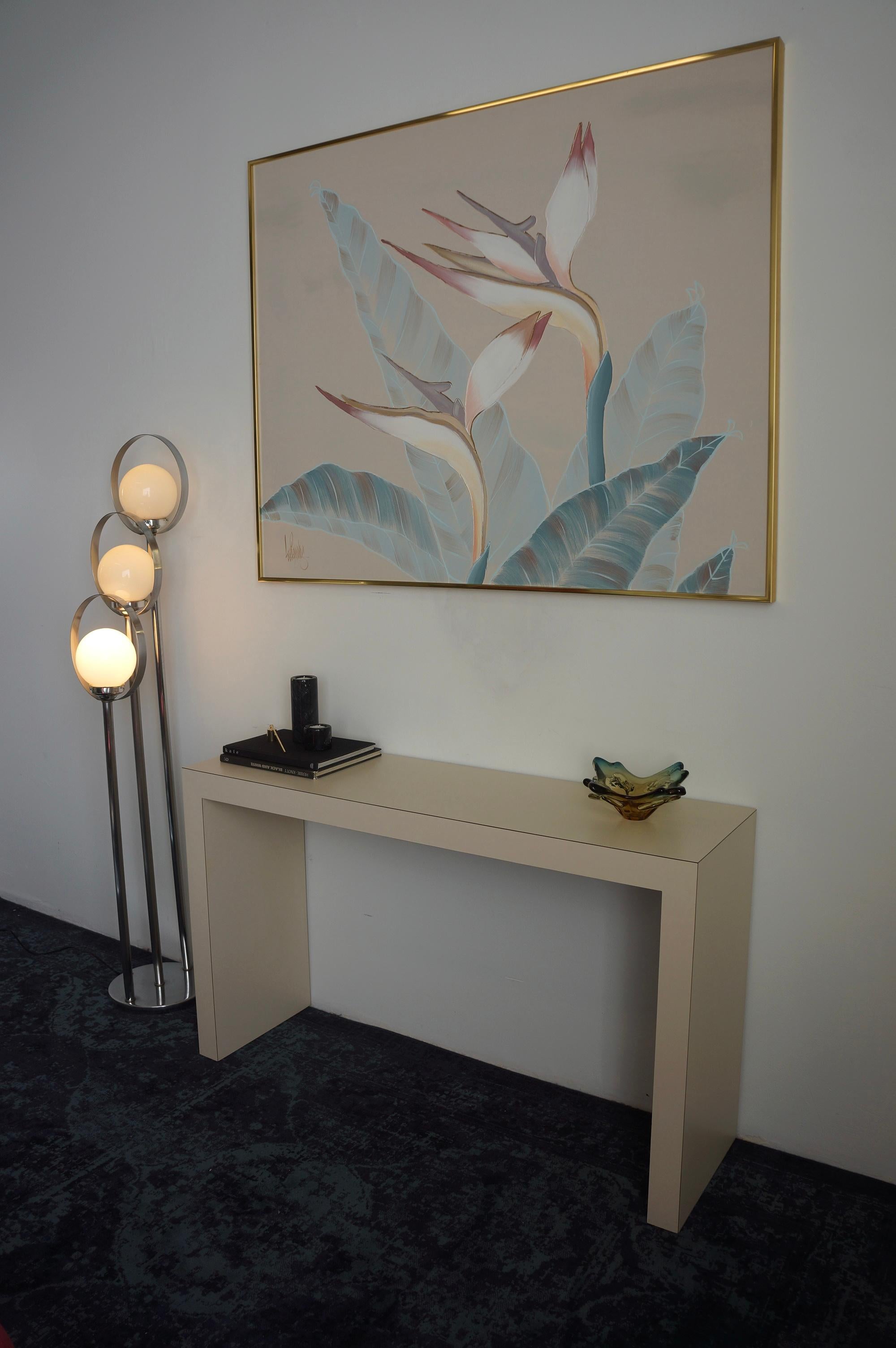 Laminated Off White Formica Console Table  2
