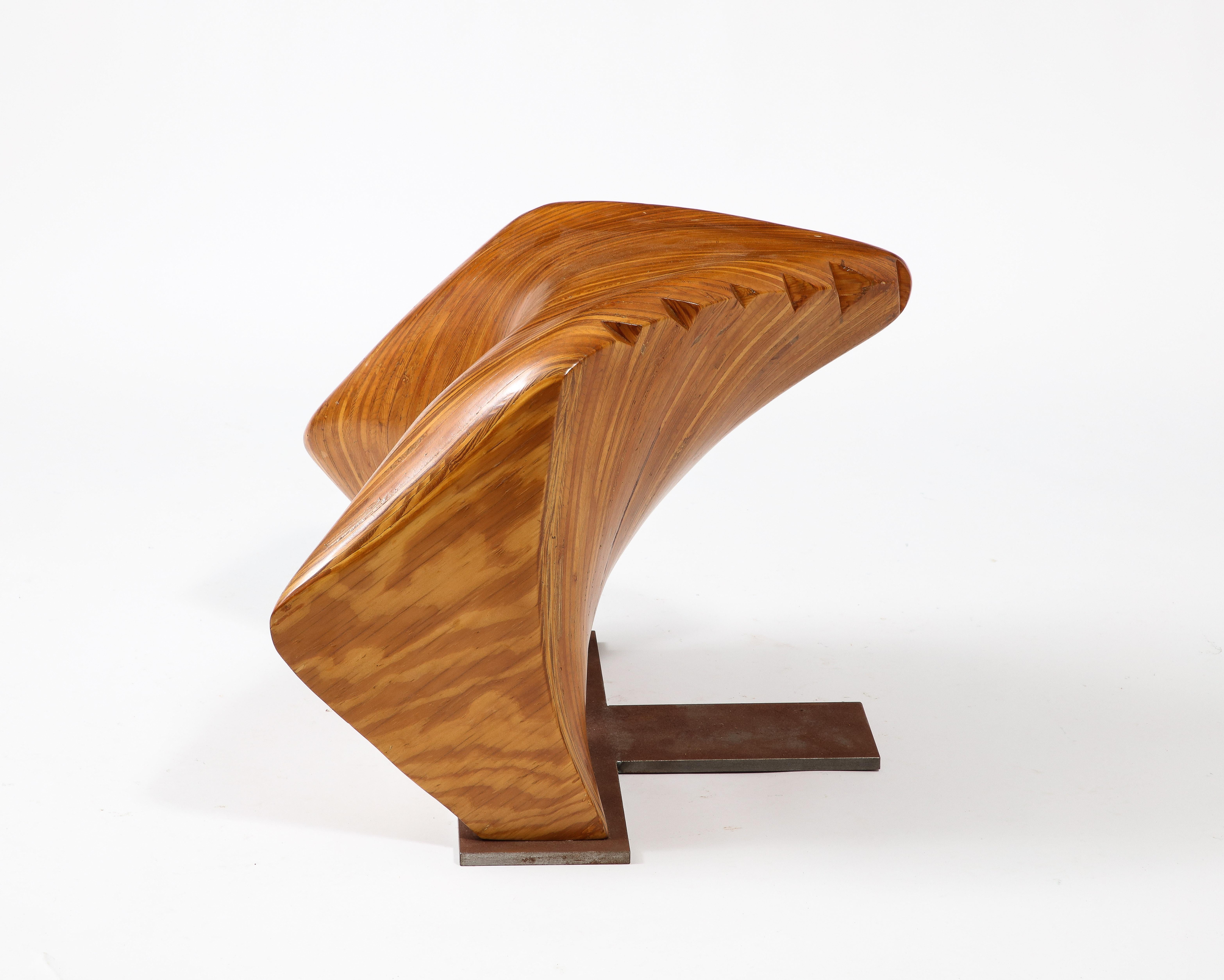 American Sculptural Laminated Wood Object or Stool, USA 1960's For Sale
