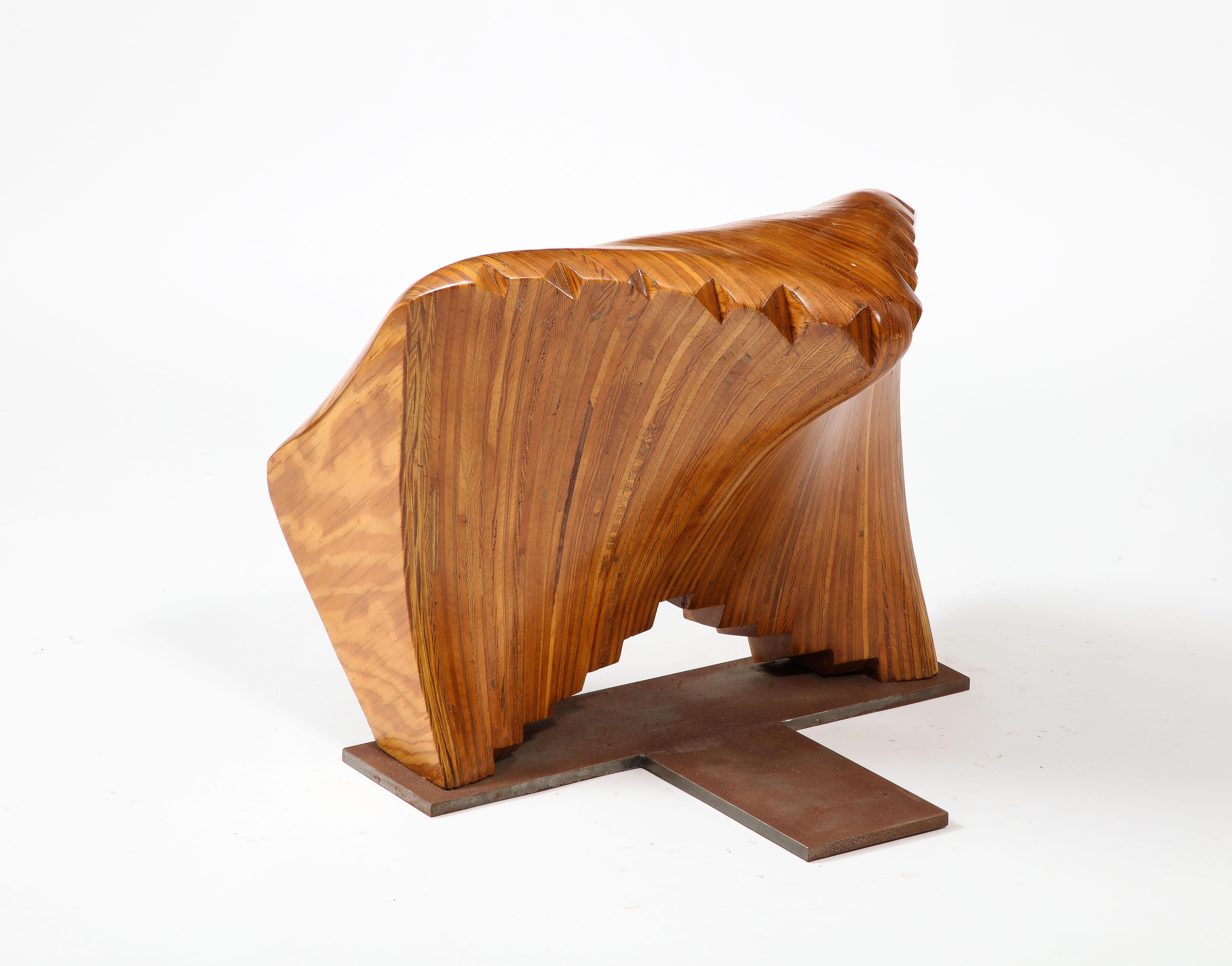 20th Century Sculptural Laminated Wood Object or Stool, USA 1960's For Sale