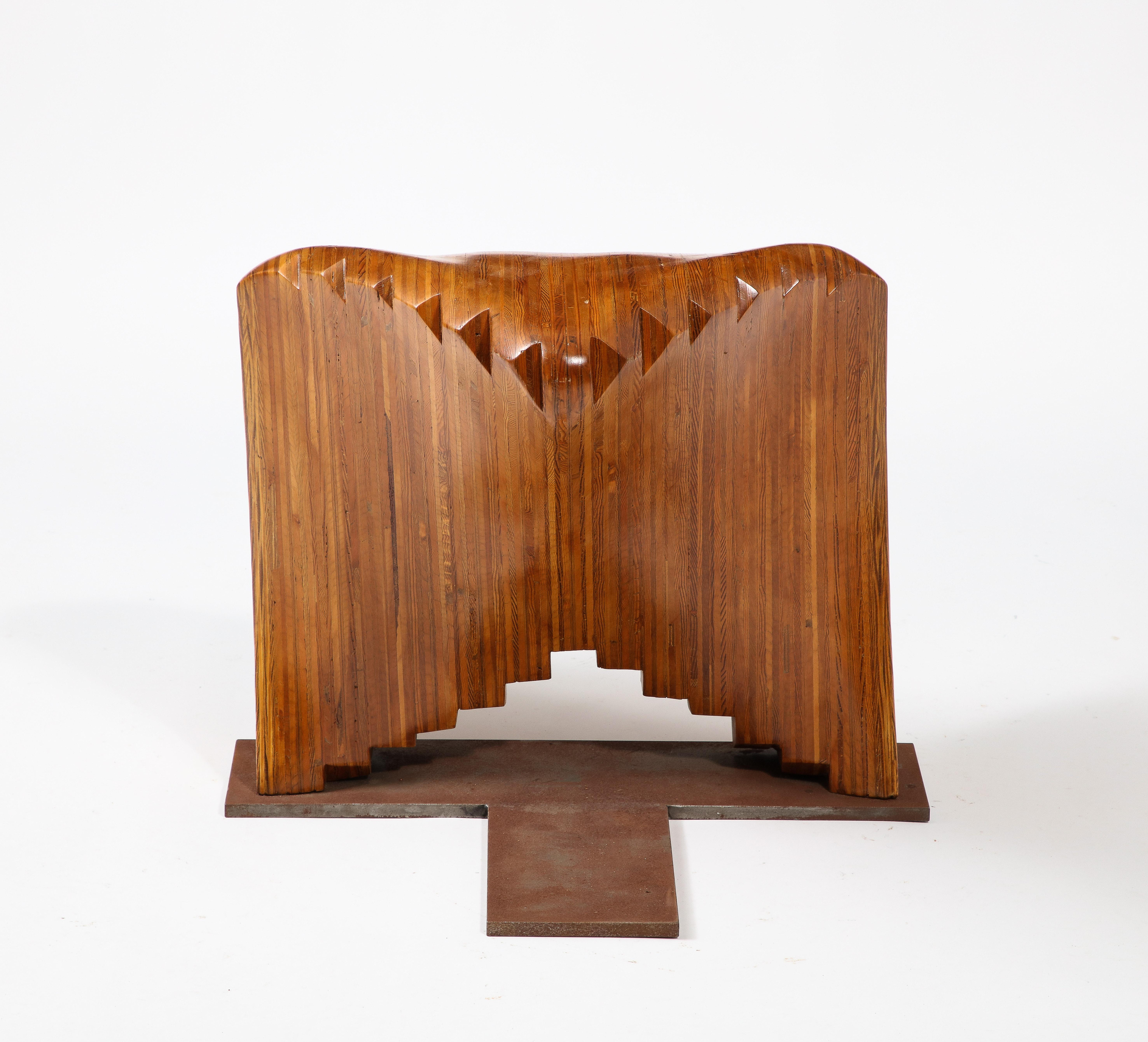 Sculptural Laminated Wood Object or Stool, USA 1960's For Sale 1