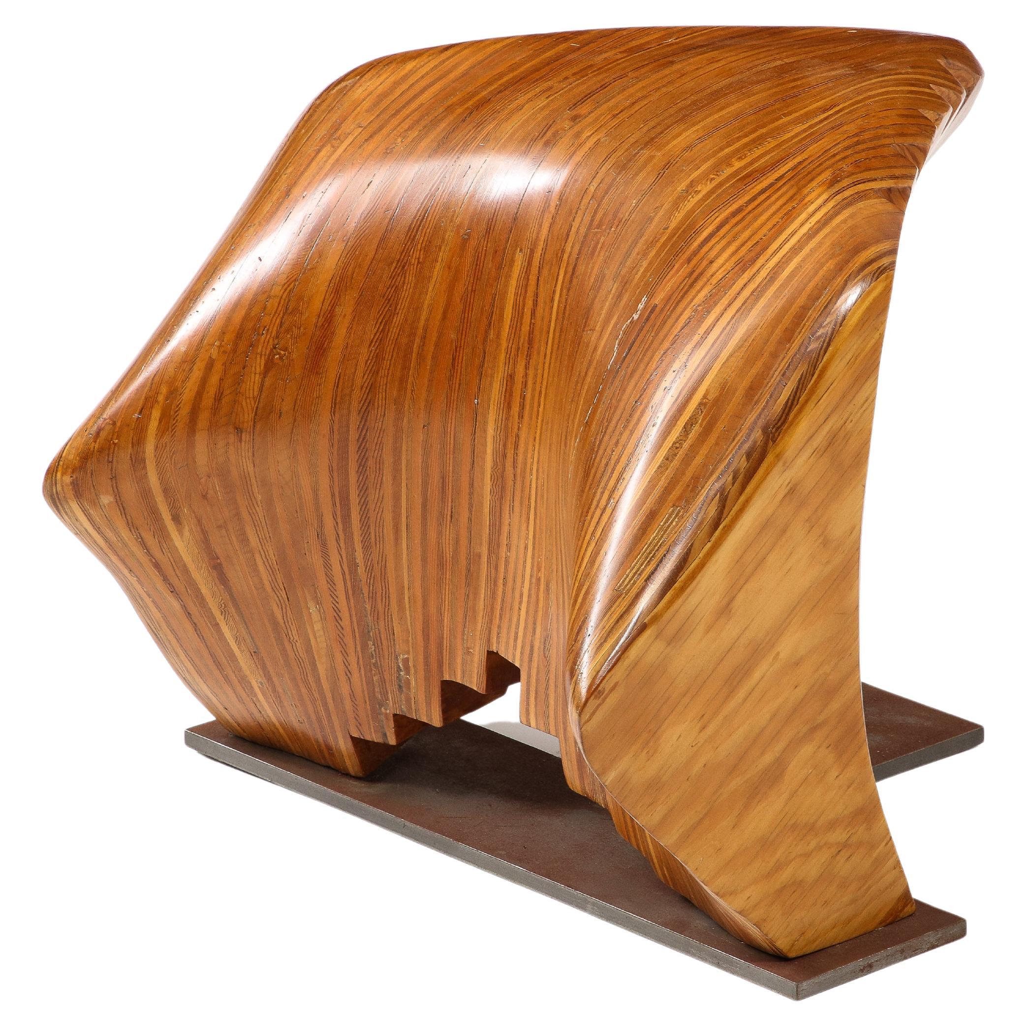 Sculptural Laminated Wood Object or Stool, USA 1960's For Sale