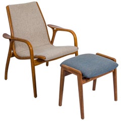 Laminett Lounge Chair and Ottoman by Yngve Ekström for Swedese Möbler