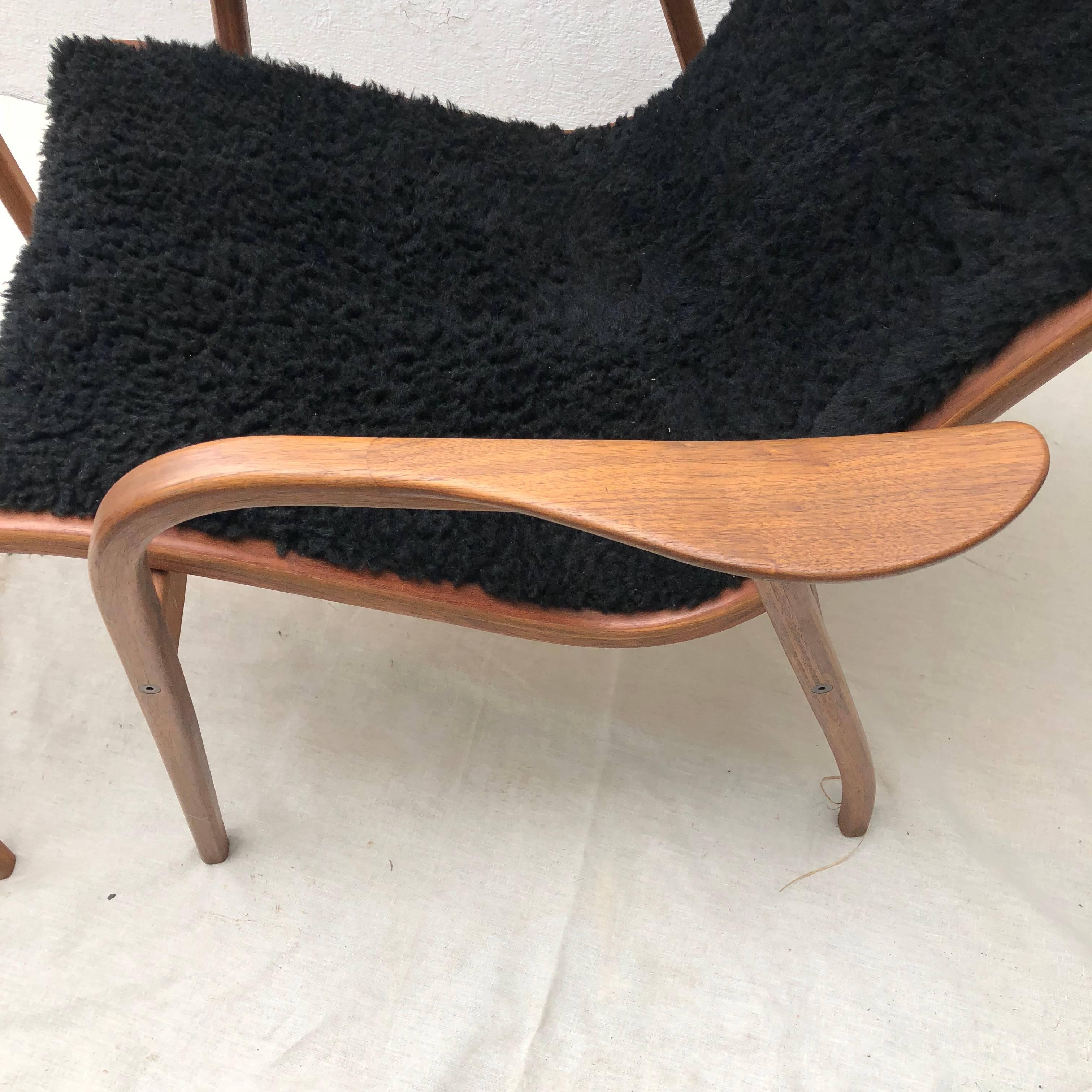 Mid-20th Century Lamino Chair and Ottoman by Yngve Ekström for Swedese