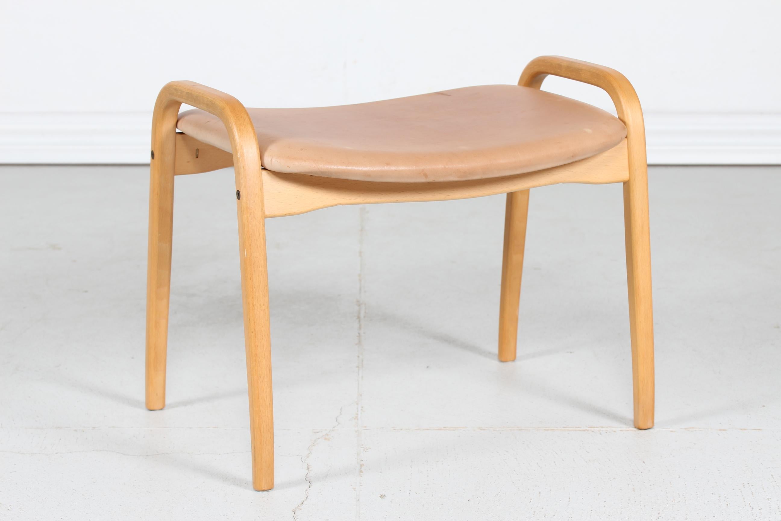 Lamino Chair and Stool by Yngve Ekström with Leather Made by Swedese, Sweden 1