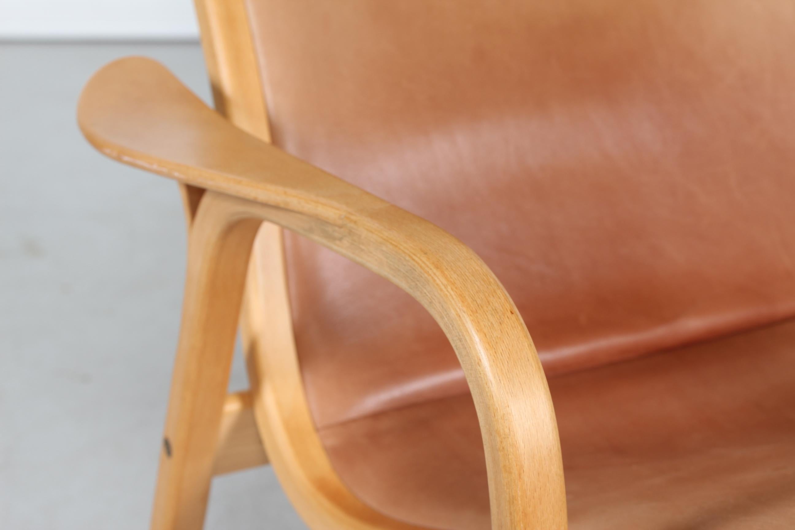 Swedish Lamino Chair and Stool by Yngve Ekström with Leather Made by Swedese, Sweden