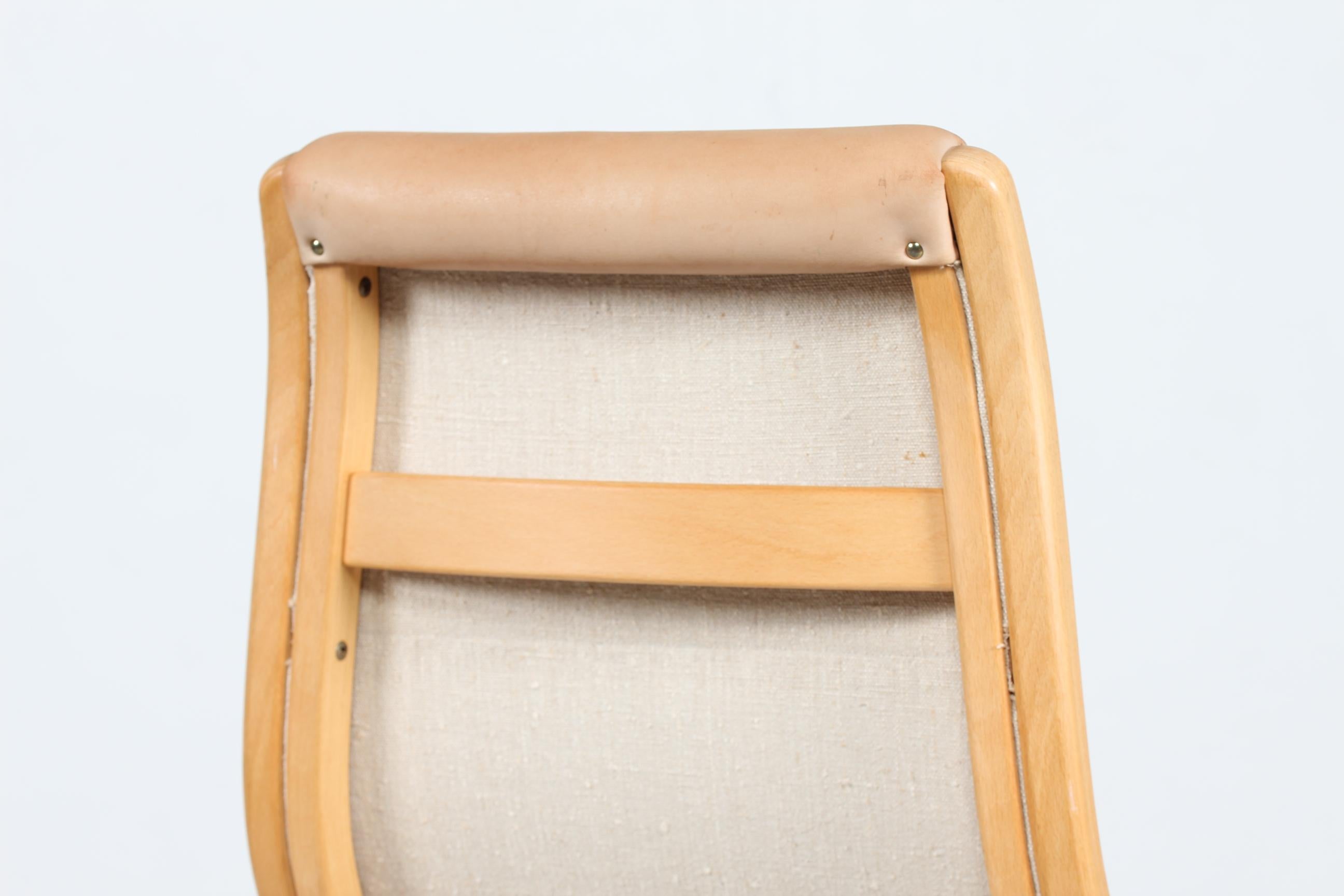 Late 20th Century Lamino Chair and Stool by Yngve Ekström with Leather Made by Swedese, Sweden