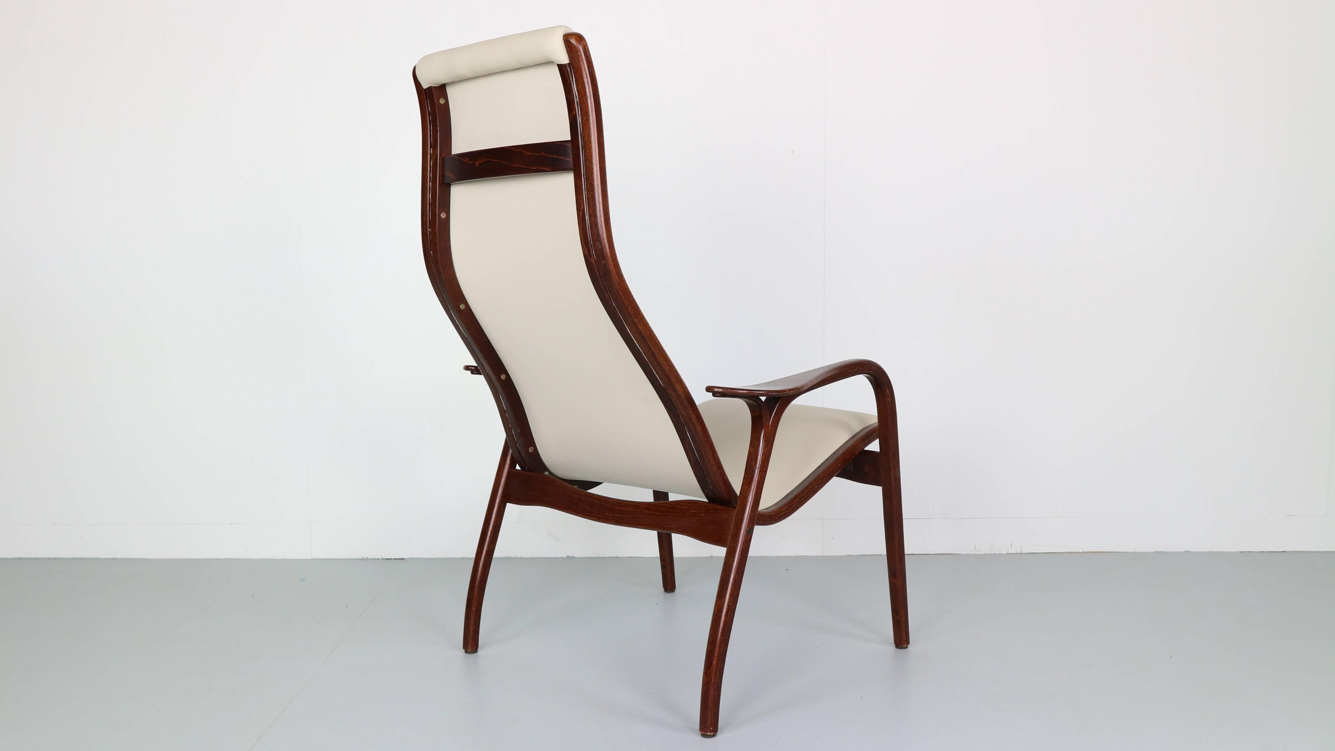 Scandinavian Modern Lamino Chair in Leather and Wengé by Yngve Ekström for Swedese