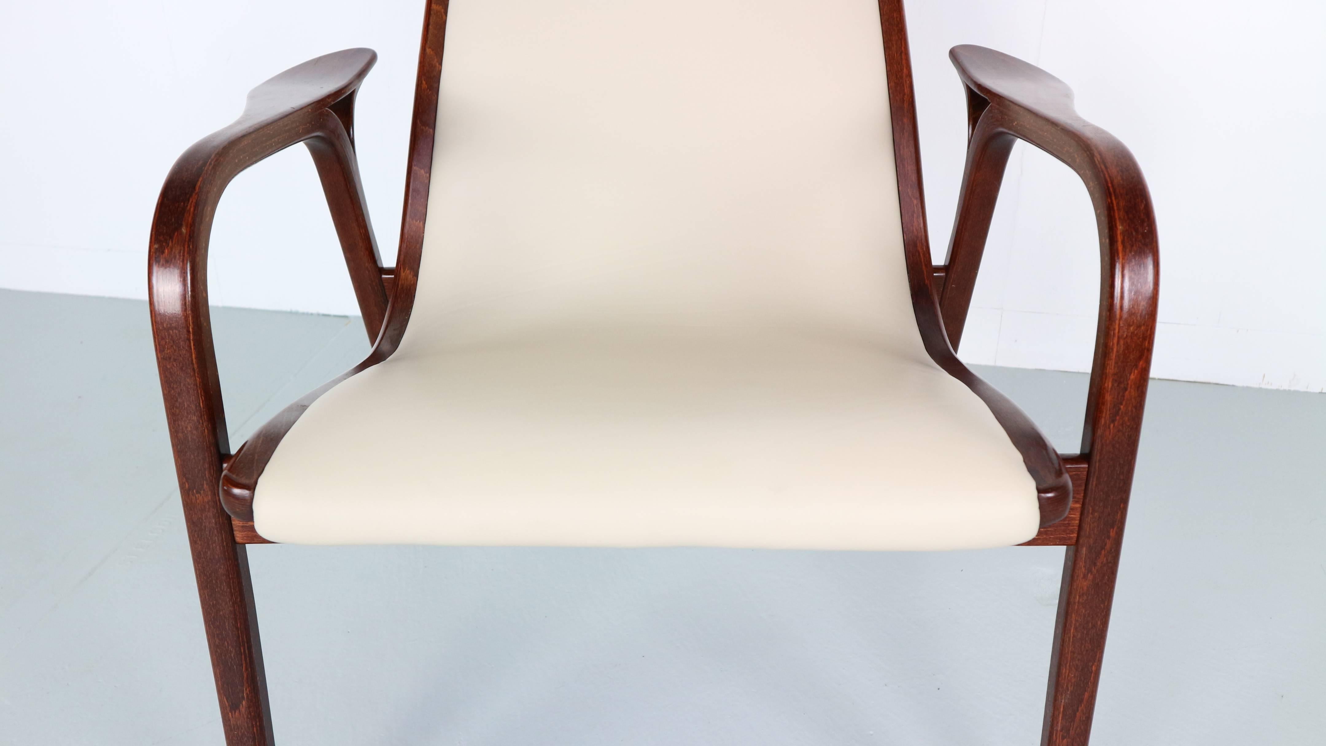 Lamino Chair in Leather and Wengé by Yngve Ekström for Swedese 3