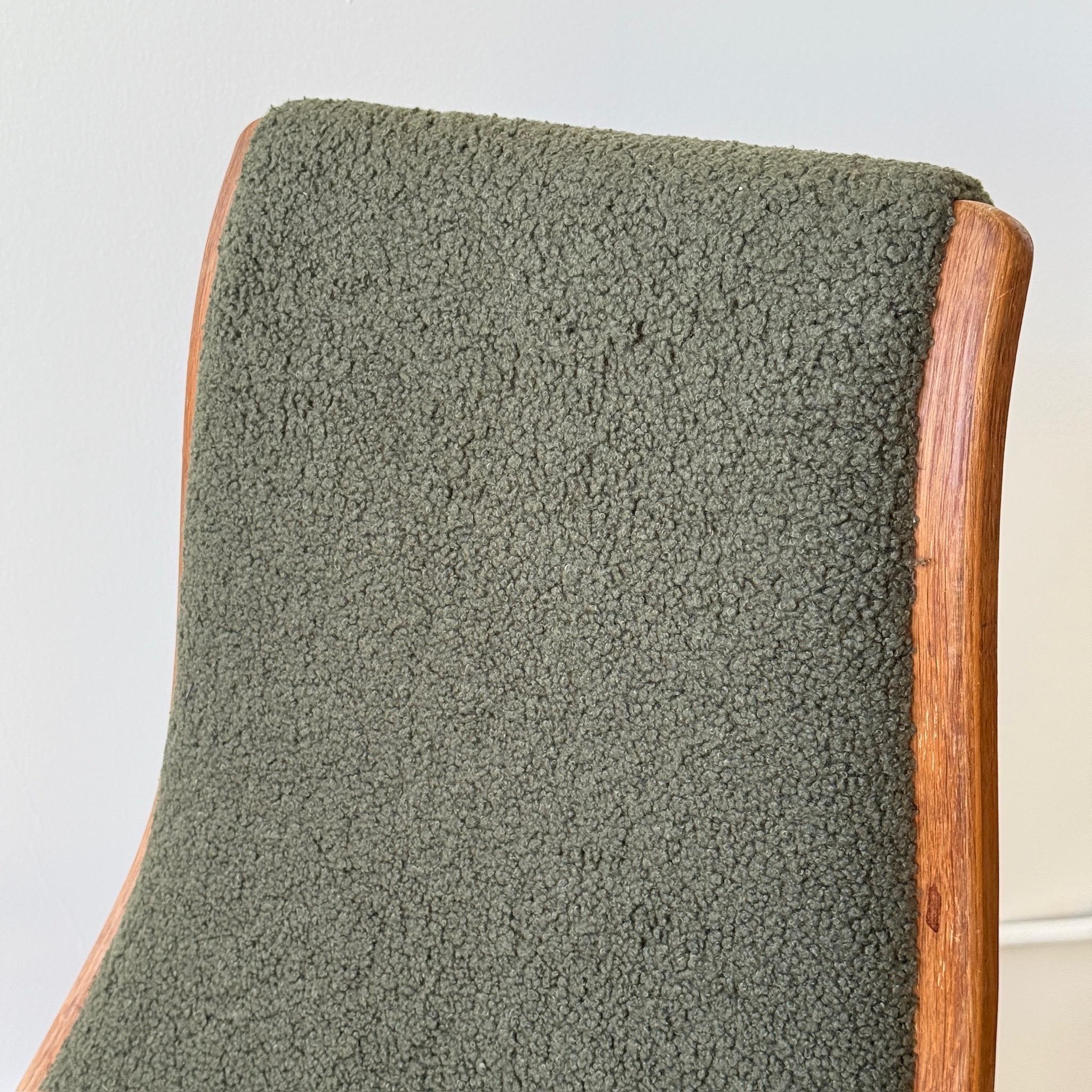 c. 1970s. Made in Sweden. Reupholstered in green devin boucle

Ottoman: 18