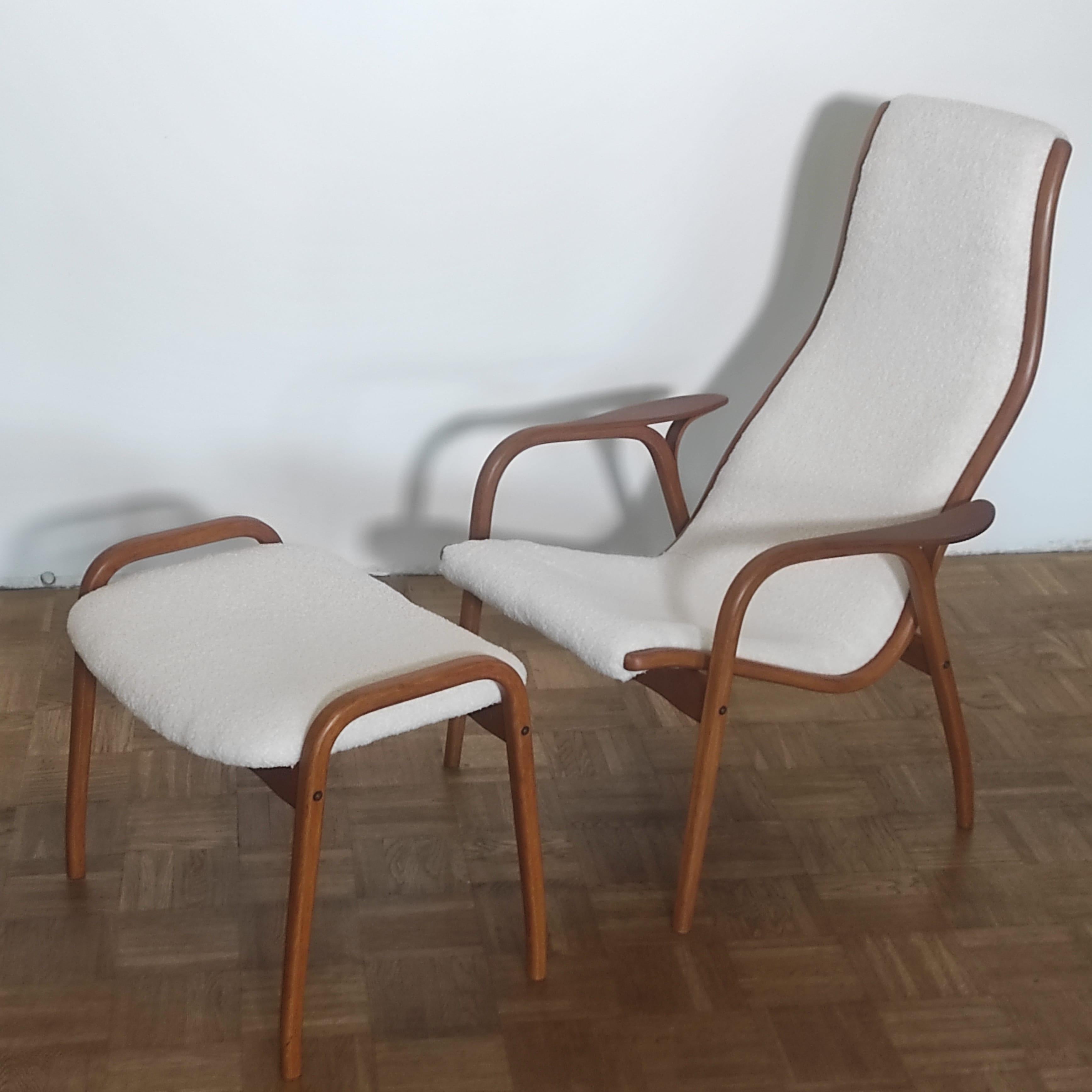 Lamino Armchair and stool  By Yngve Ekstrom 1960s