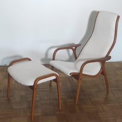 Fauteuil et tabouret long Lamino par Yngve Ekstrom, années 1960
