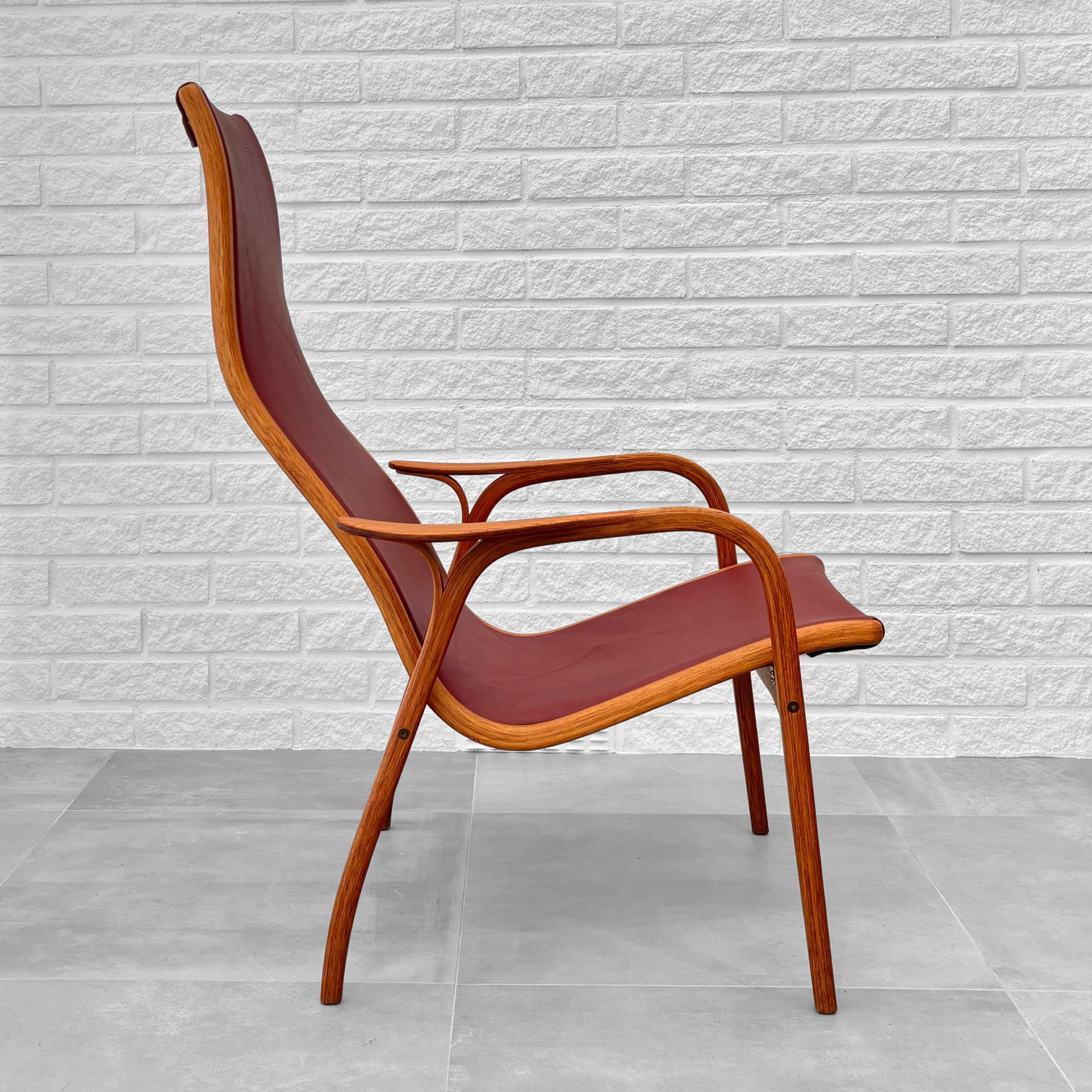 Scandinavian Modern Lamino lounge chair by Yngve Ekström for Swedese, oak and teak, Sweden 1950s