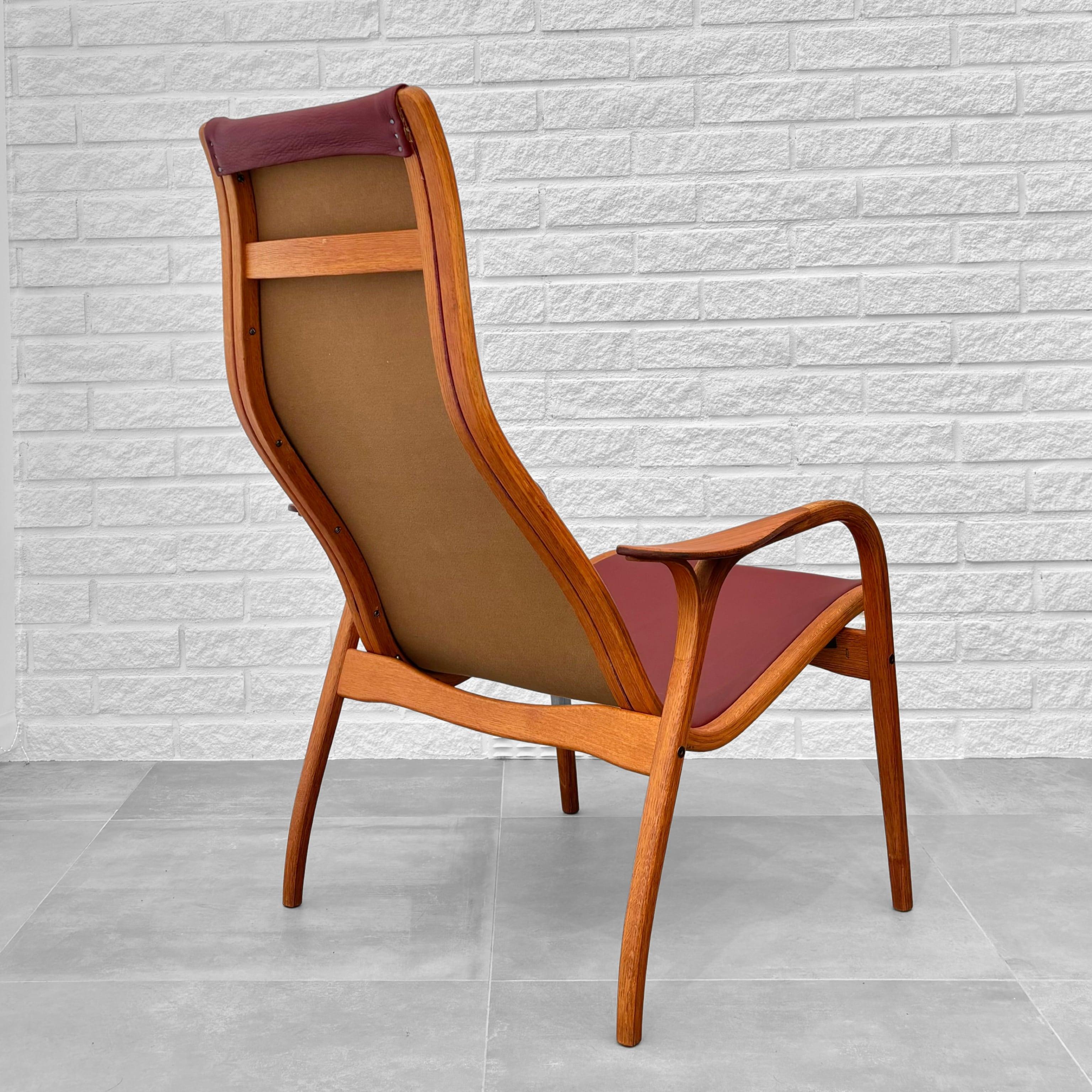 Swedish Lamino lounge chair by Yngve Ekström for Swedese, oak and teak, Sweden 1950s