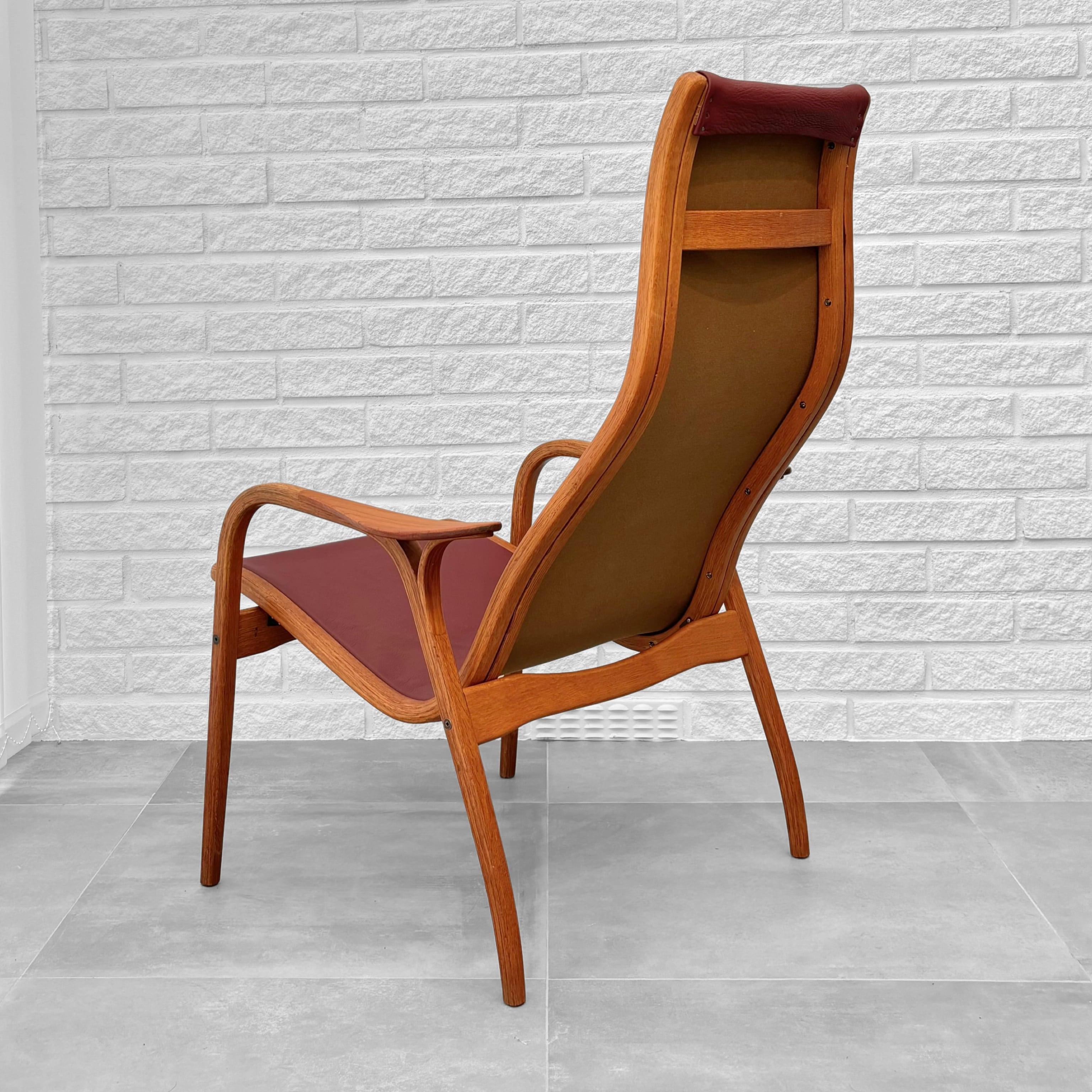 Mid-20th Century Lamino lounge chair by Yngve Ekström for Swedese, oak and teak, Sweden 1950s