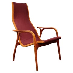 Chaise longue Lamino par Yngve Ekström pour Swedese, chêne et teck, Suède années 1950