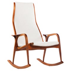 Vintage Lamino Rocking Chair in Gorgeous Boucle by Yngve Ekström for Swedese, c. 1950's