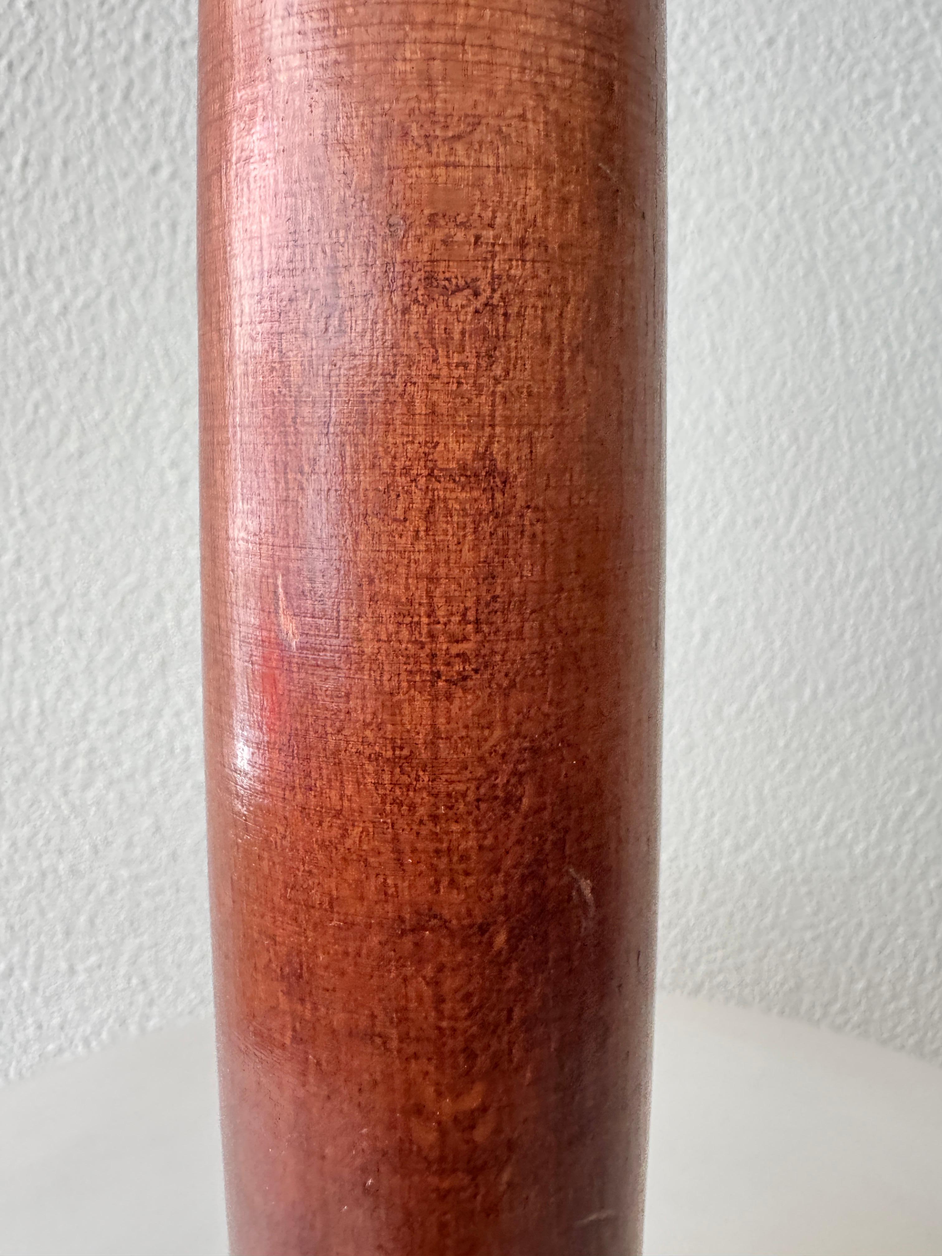 Lamiprogetti BAJA Lampada a sospensione in ottone e teak con vetro satinato Italia anni '80 in vendita 4