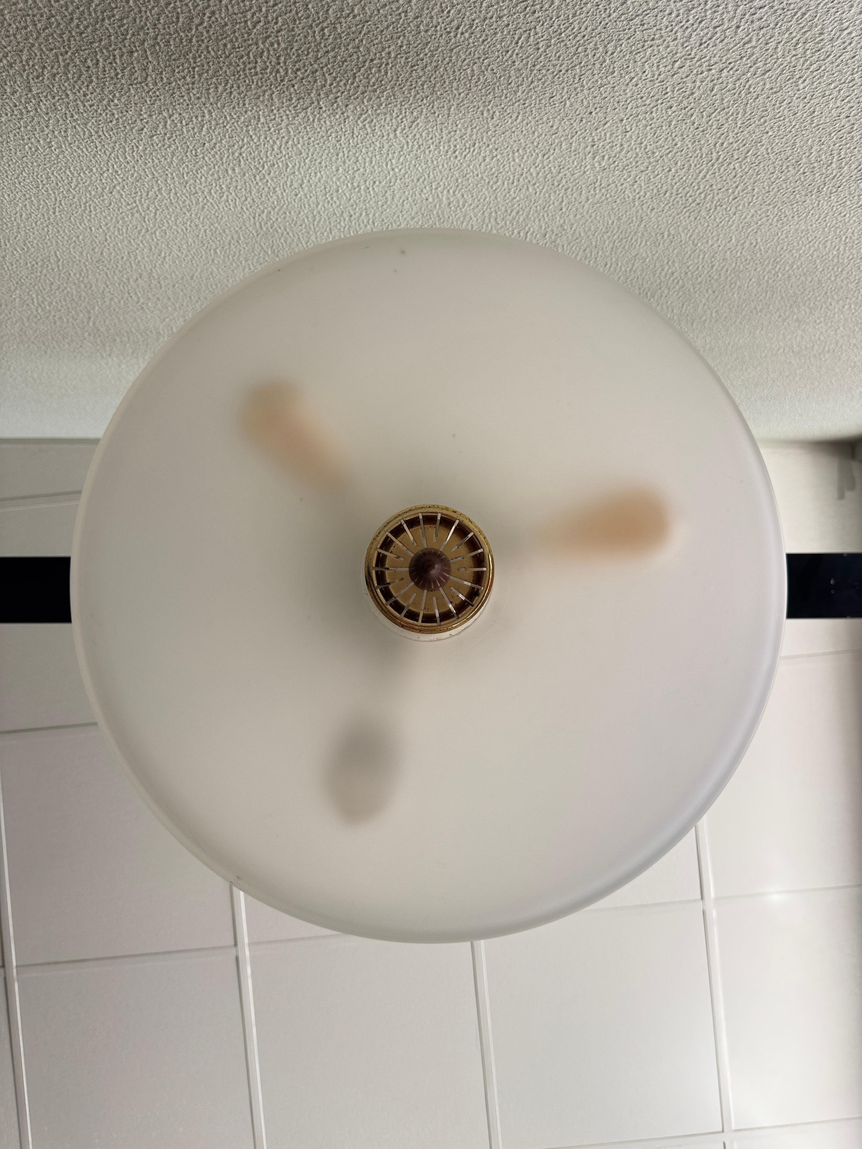 Lamiprogetti BAJA Lampada a sospensione in ottone e teak con vetro satinato Italia anni '80 in vendita 9