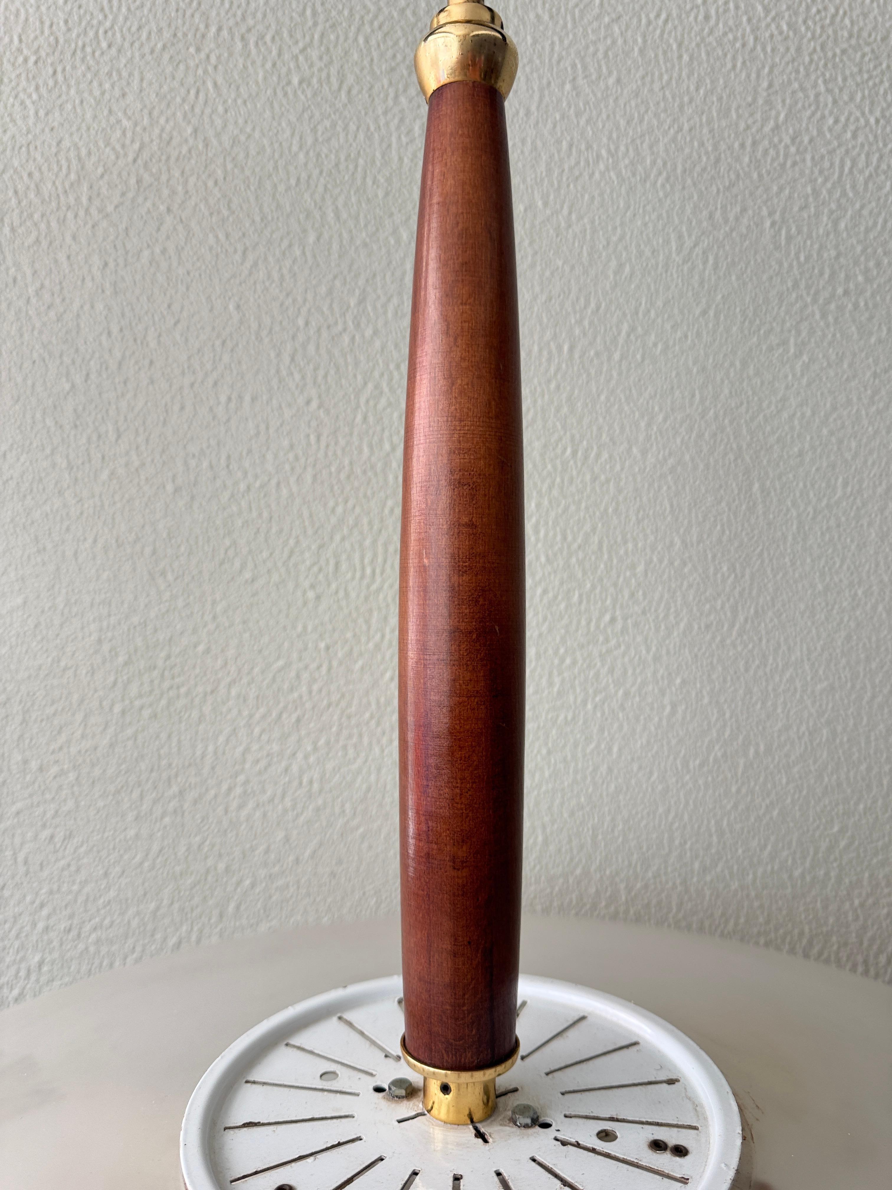 Lamiprogetti BAJA Lampada a sospensione in ottone e teak con vetro satinato Italia anni '80 in vendita 1