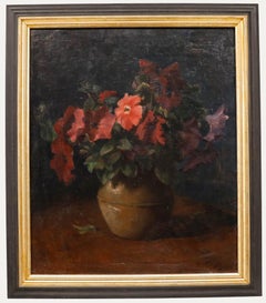 Lammert Van der Tonge (1871-1937) - Framed Early 20th Century Oil, Petunias