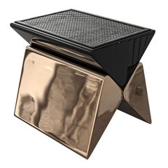 "L'amore Dell'anima" Chair with Bronze and Woven Leather, Istanbul