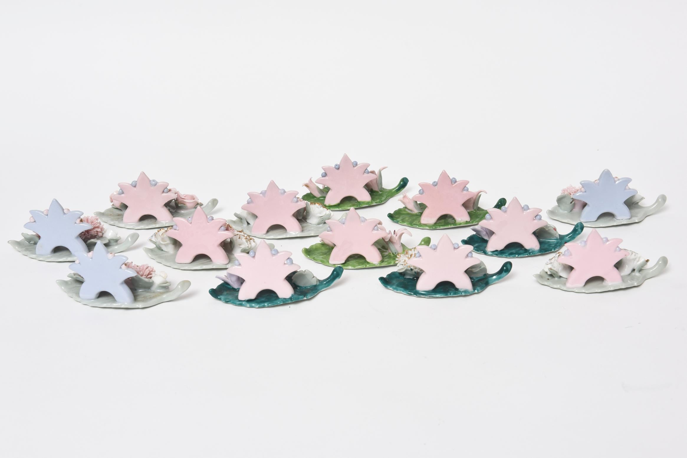 Lamore Occupied Japan Star and Flower Placecard / Place Card Holders Set of 13 3