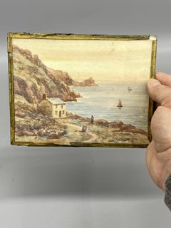 Lamorna Colony Sheltered Cove Watercolor Painting by Thomas Herbert Victor