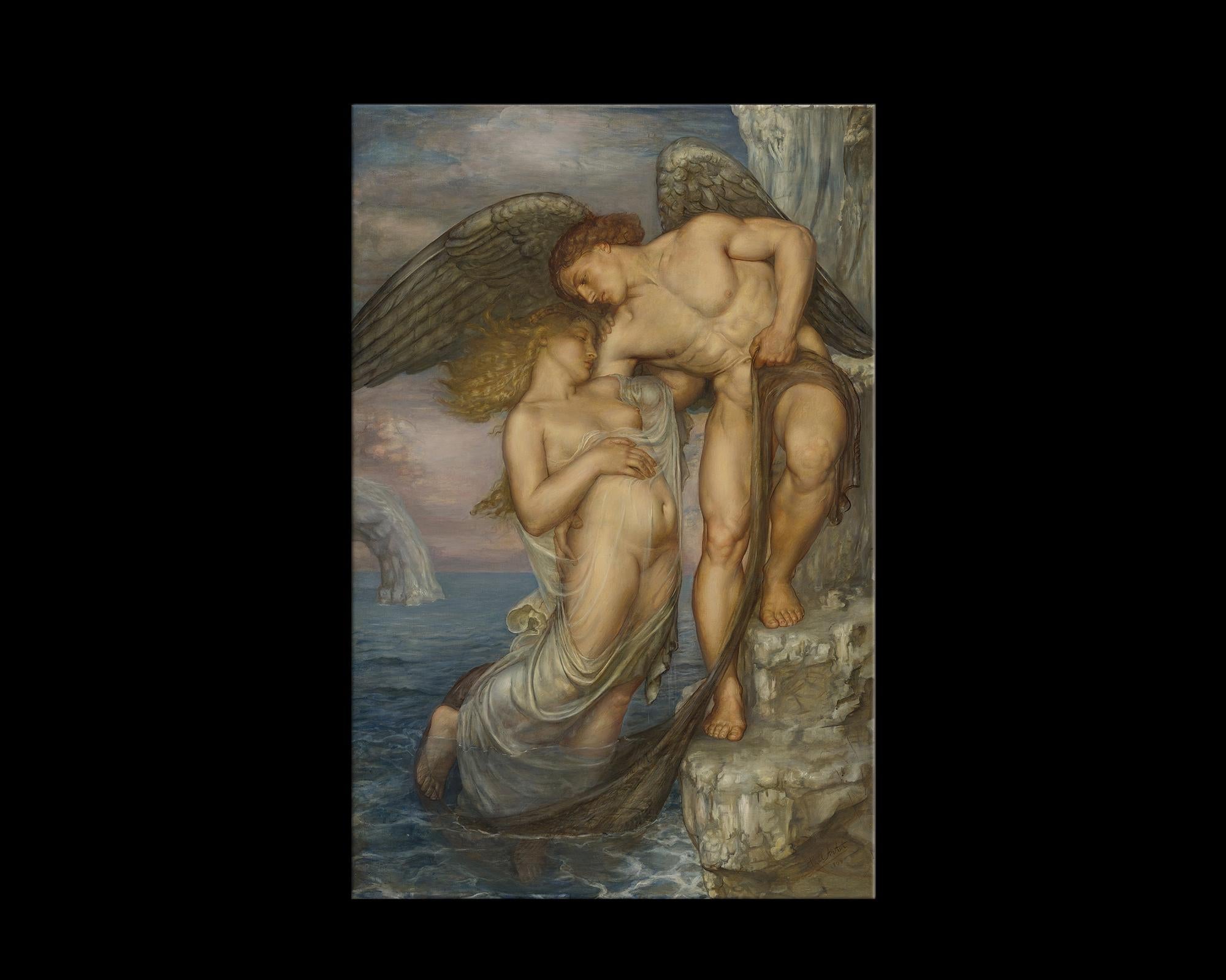 L'Amour Sauve Des Eaux, after Belle Époque Oil Painting by Paul Artot In New Condition For Sale In Fairhope, AL