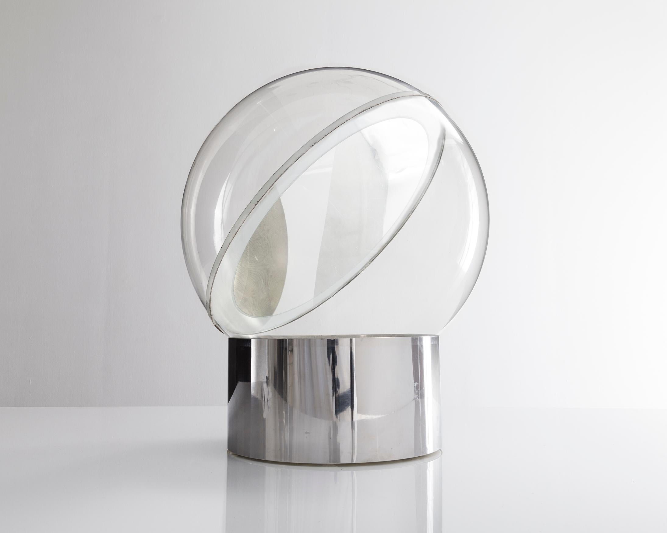 Moderne Lampe 4043 en chrome, perspex et verre miroir de Filippo Panseca, 1968 en vente