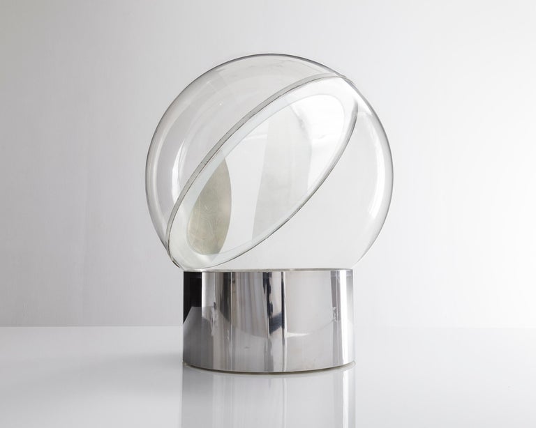 Modern Lamp 4043 in Chrome, Perspex, and Mirrored Glass by Filippo Panseca, 1968 For Sale