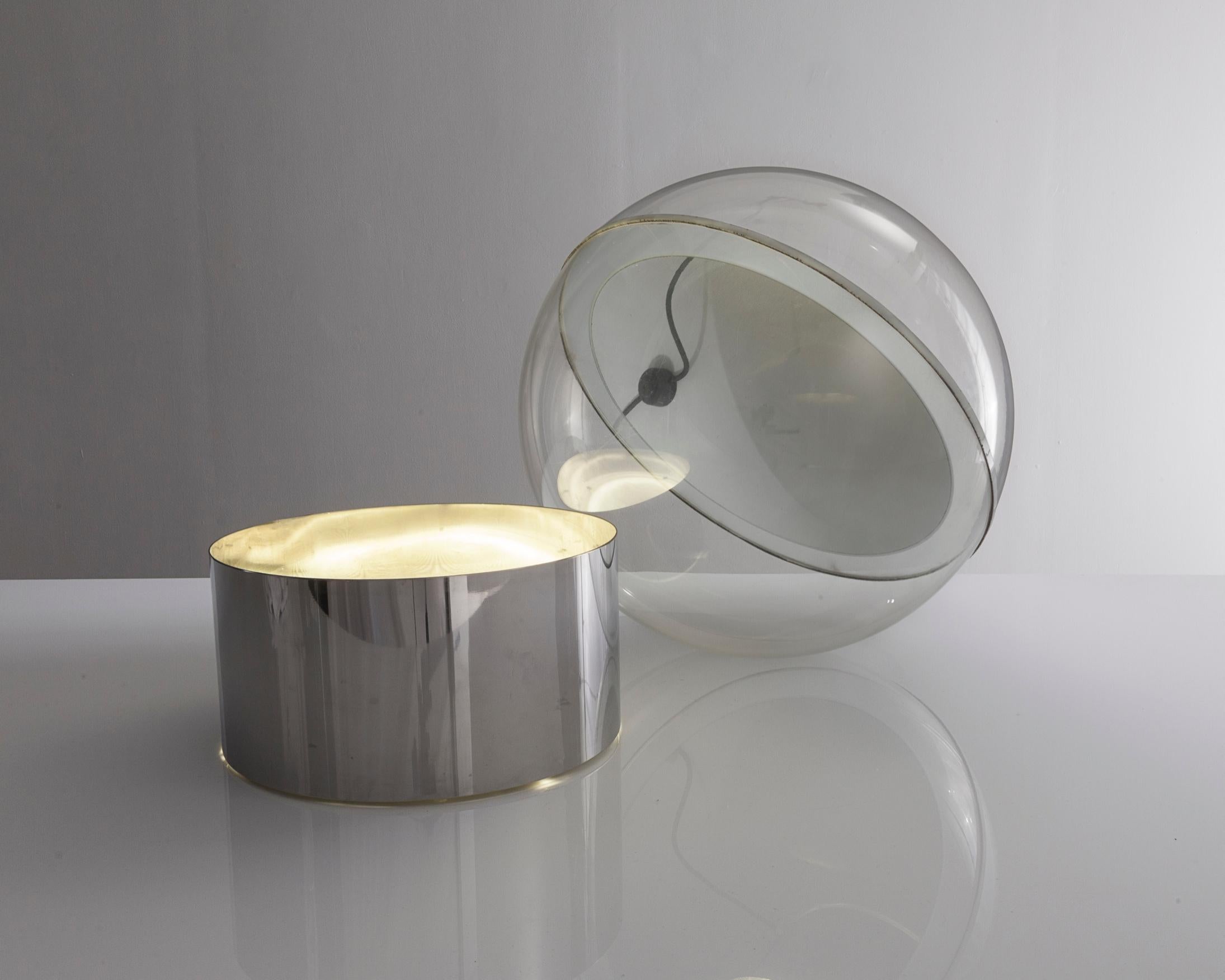 Modern Lamp 4043 in Chrome, Perspex, and Mirrored Glass by Filippo Panseca, 1968