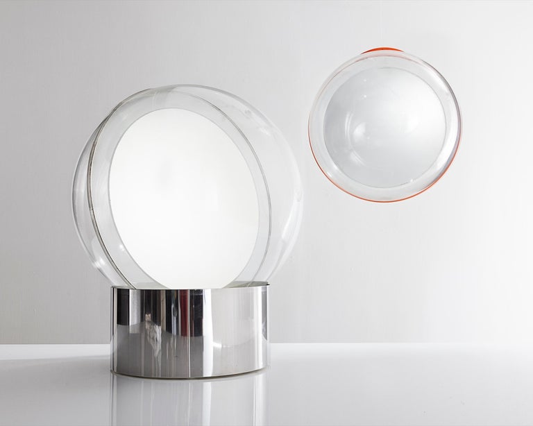 Lamp 4043 in Chrome, Perspex, and Mirrored Glass by Filippo Panseca, 1968 For Sale 1