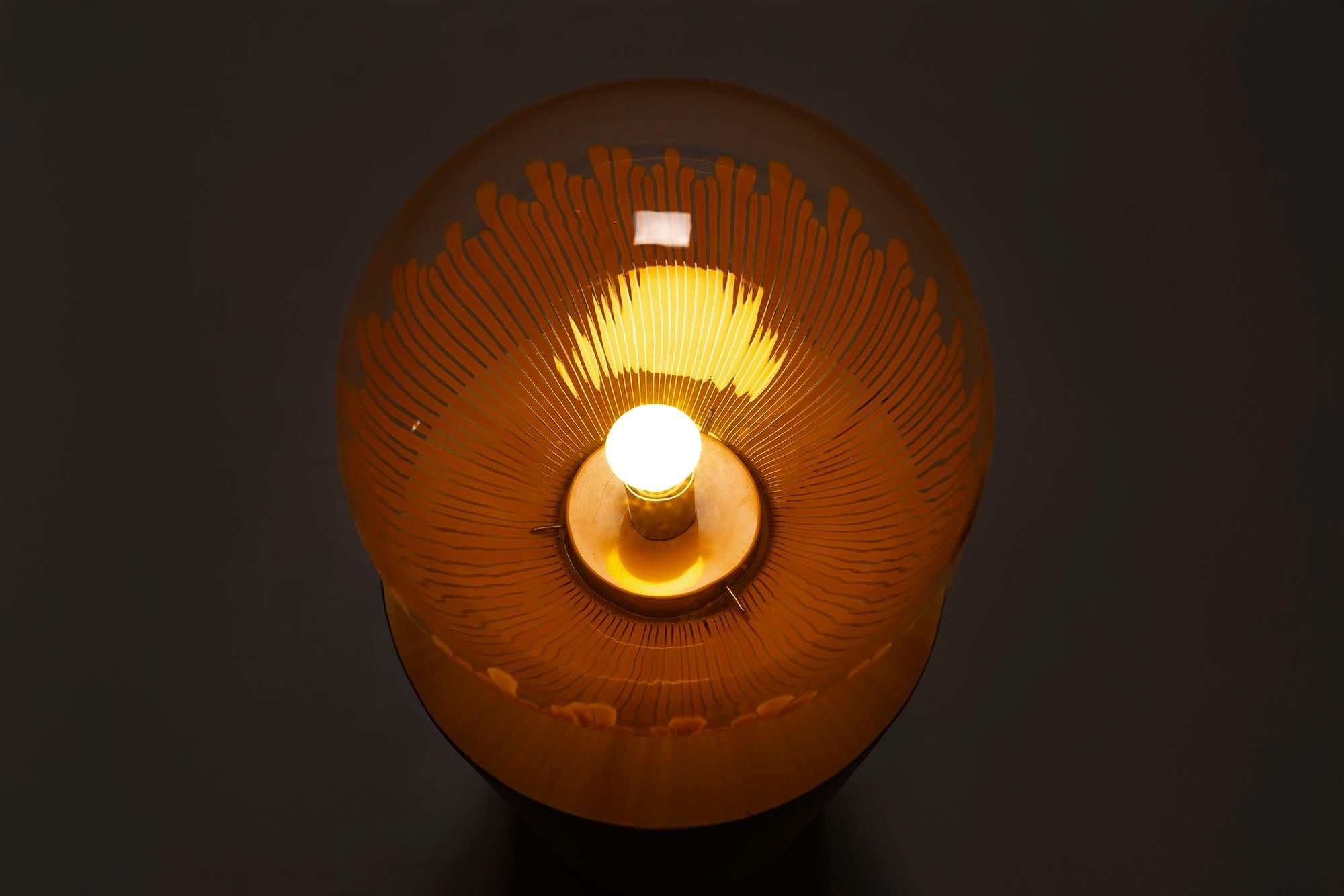 Lámpara 831 en naranja de Ludovico Diaz de Santillana para Venini, Italia Años 60 en venta 6