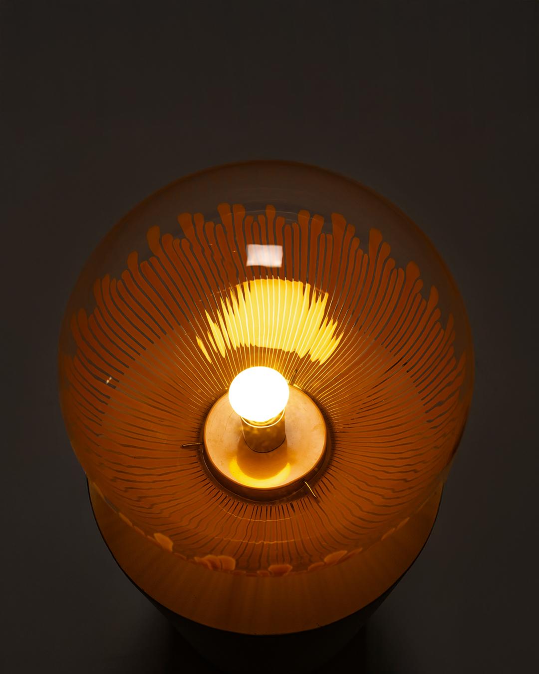 Lámpara 831 en naranja de Ludovico Diaz de Santillana para Venini, Italia Años 60 en venta 13