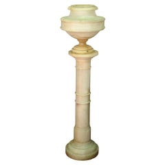 Antique Lamp, Alabaster, Early 20th Century