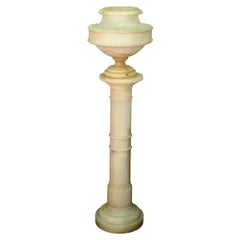 Antique Lamp, Alabaster, Early 20th Century 