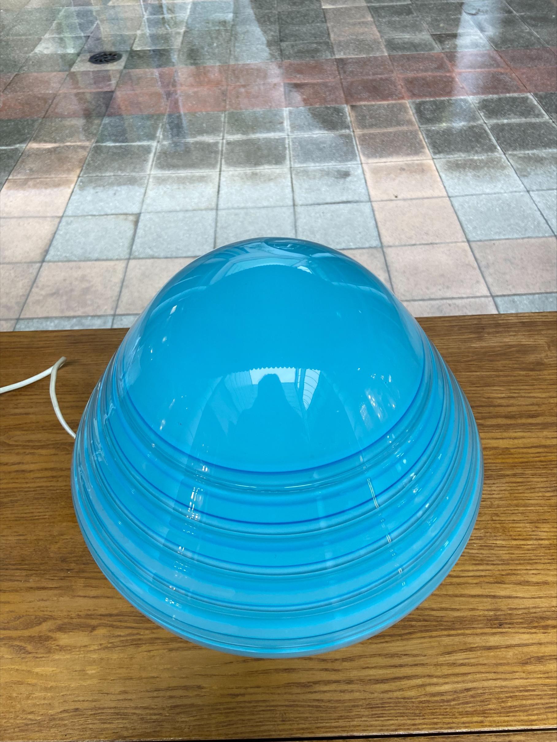 Lamp-Barbini, Blue Murano Glass, circa 1970 For Sale 1