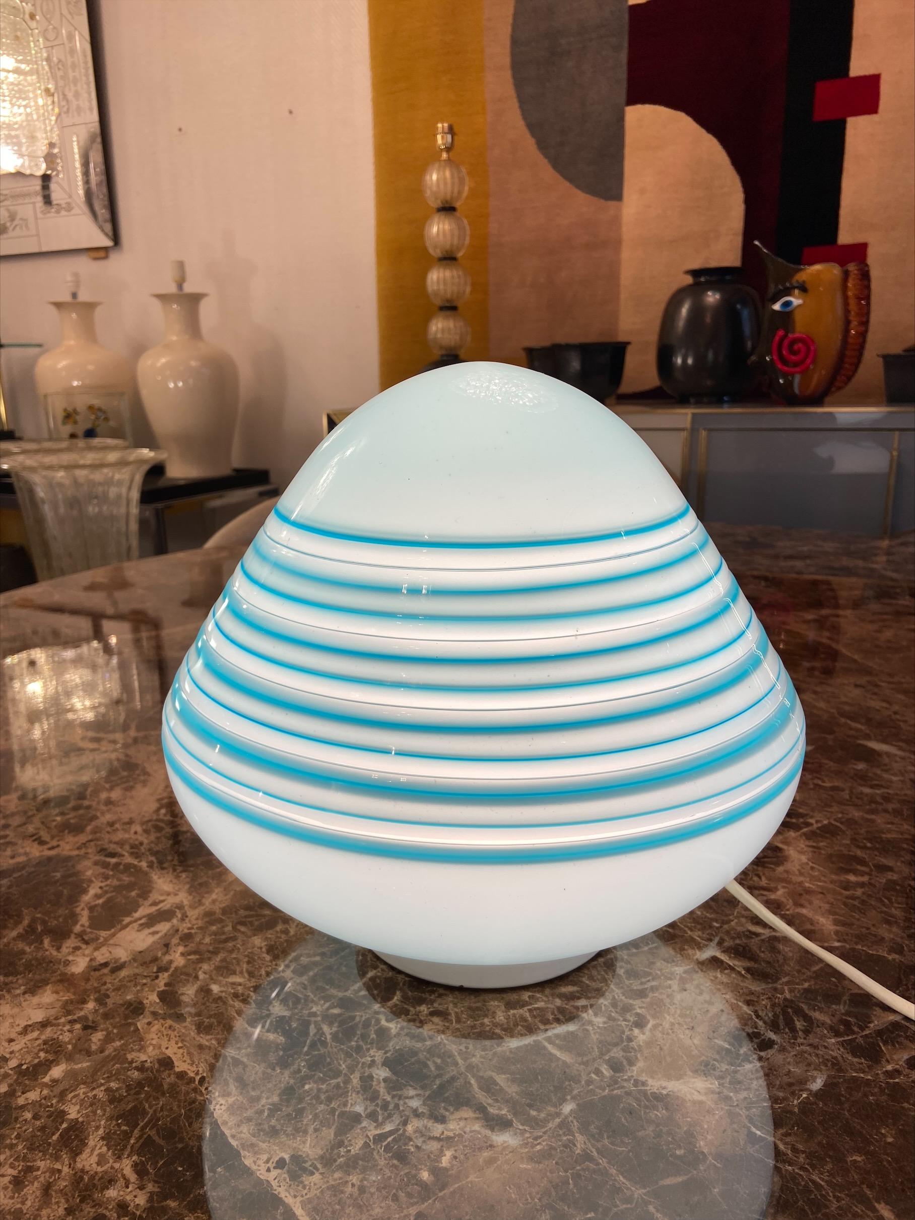 Lamp-Barbini, Blue Murano Glass, circa 1970 For Sale 3