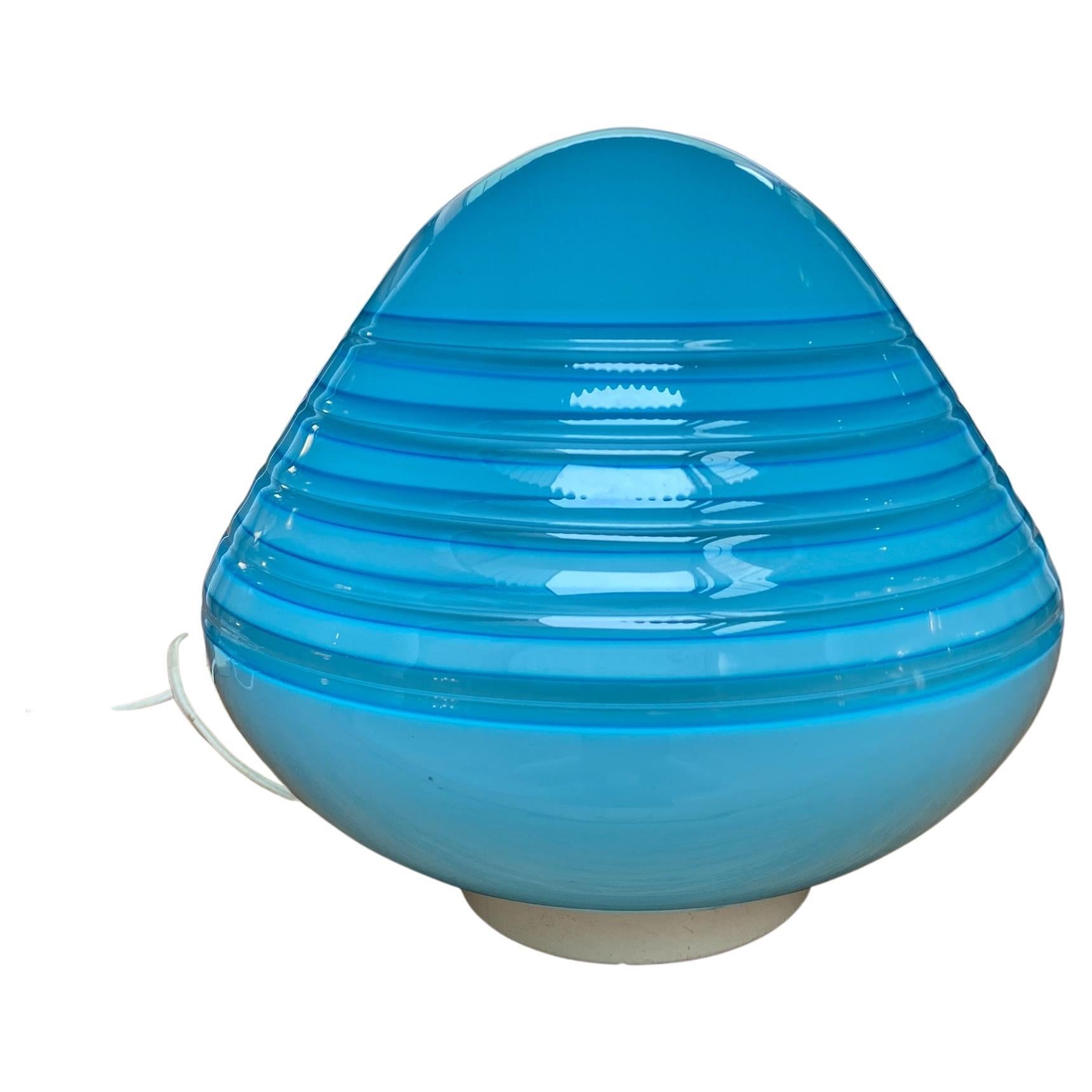 Lamp-Barbini, Blue Murano Glass, circa 1970 For Sale