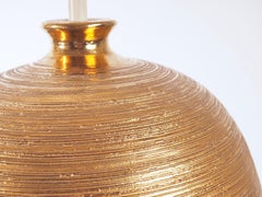 Golden glazed ceramic Lamp Base by Bitossi, Italy