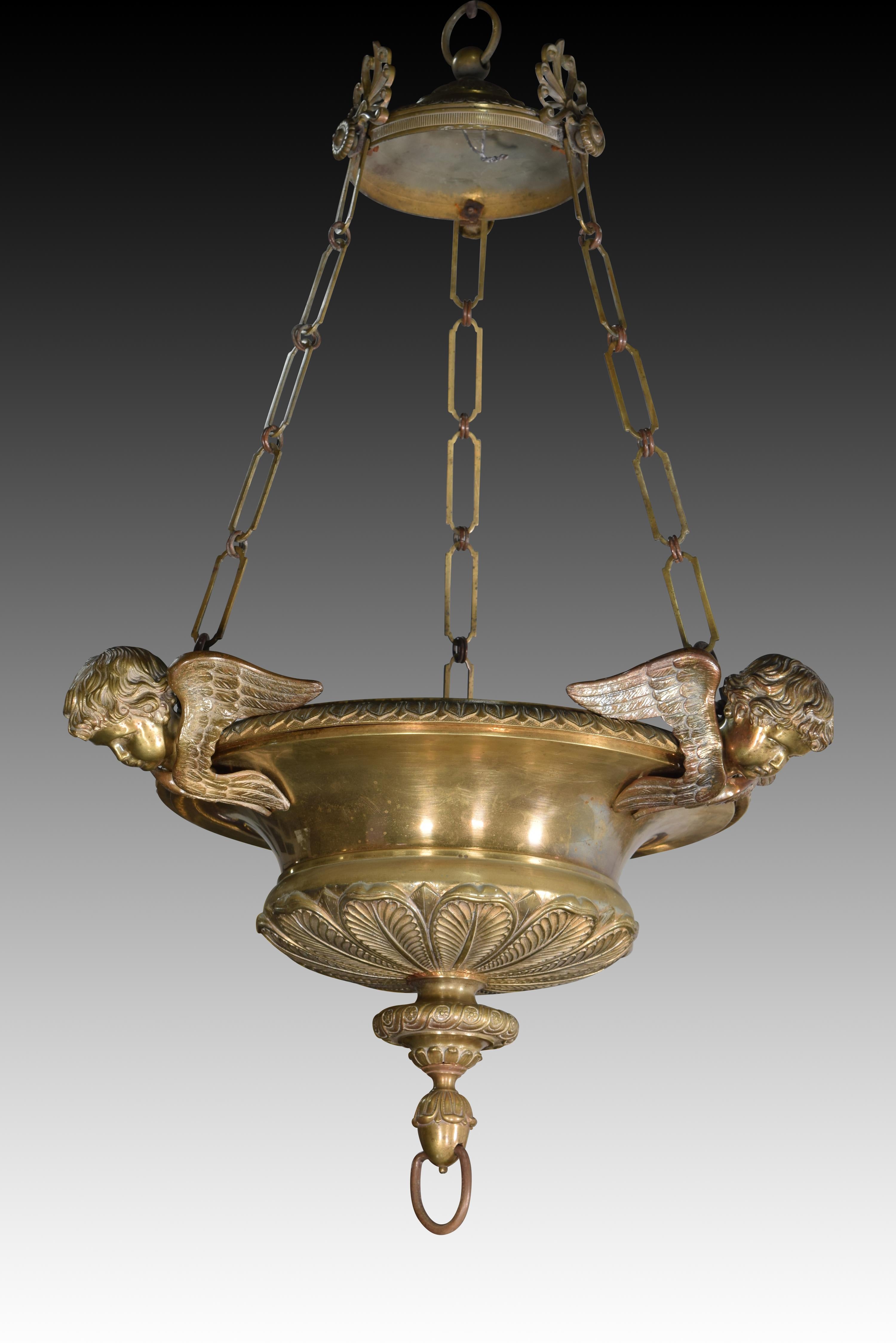 Lamp. Bronze. 19th century. In Fair Condition For Sale In Madrid, ES