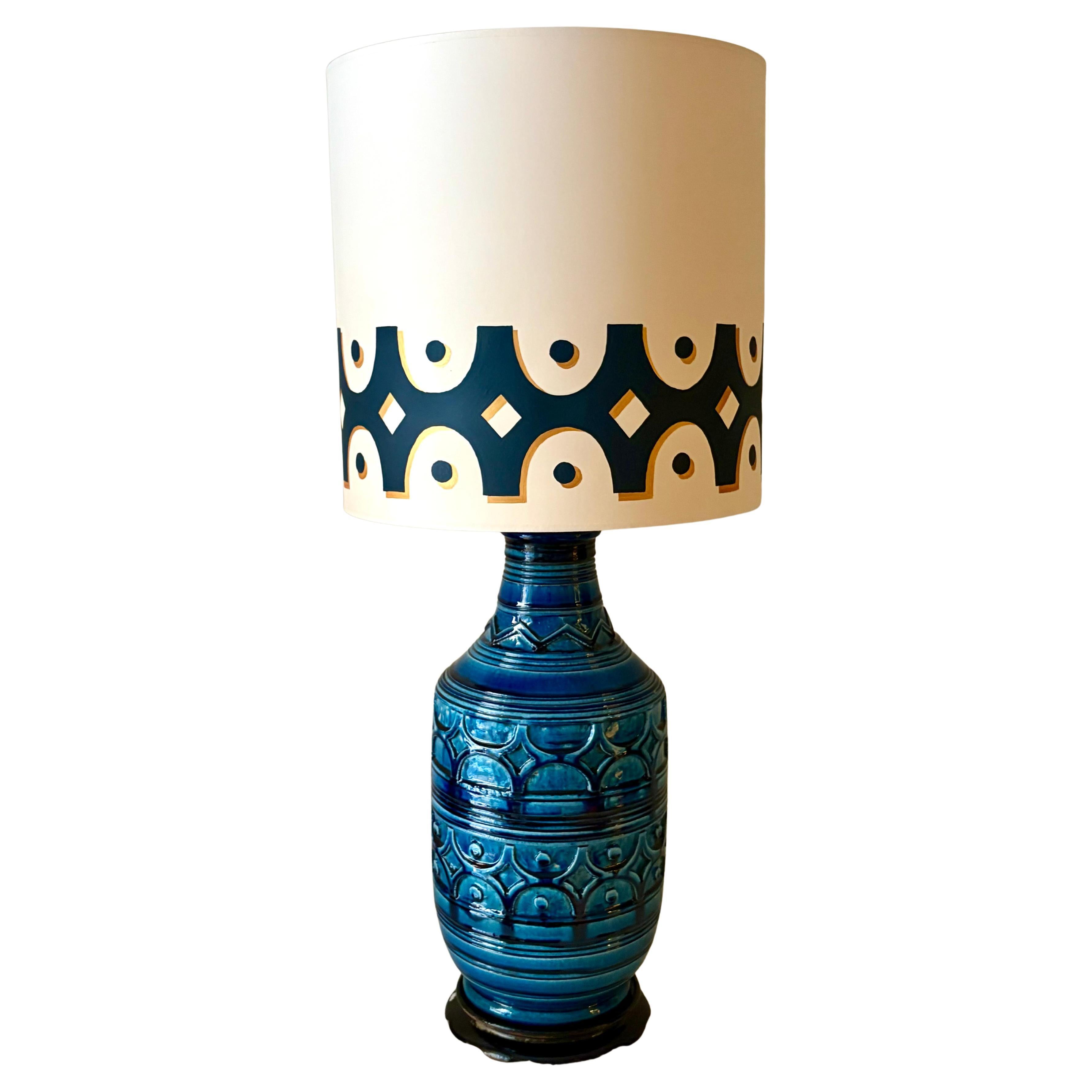 Lamp by Aldo Londi for Bitossi, with a shade designed by artist Álvaro Picardo For Sale