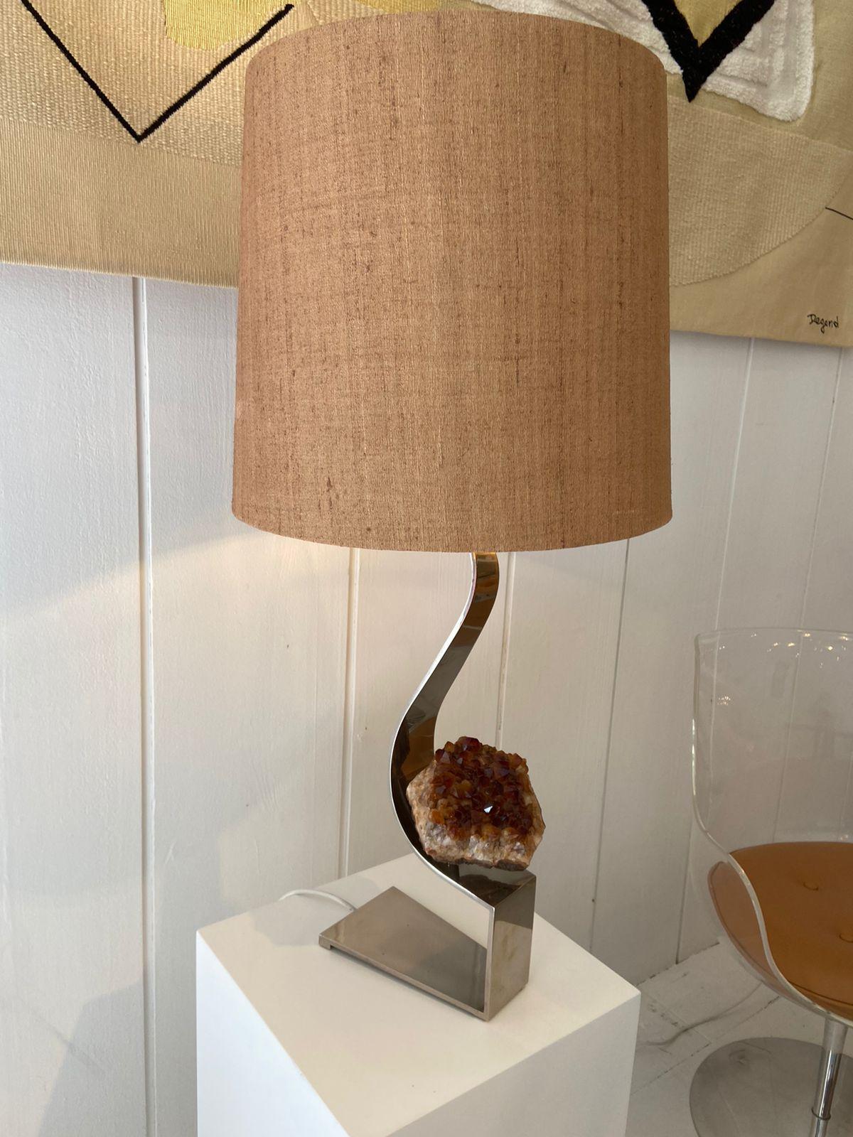 Steel Lamp by Claude De Muzac  For Sale